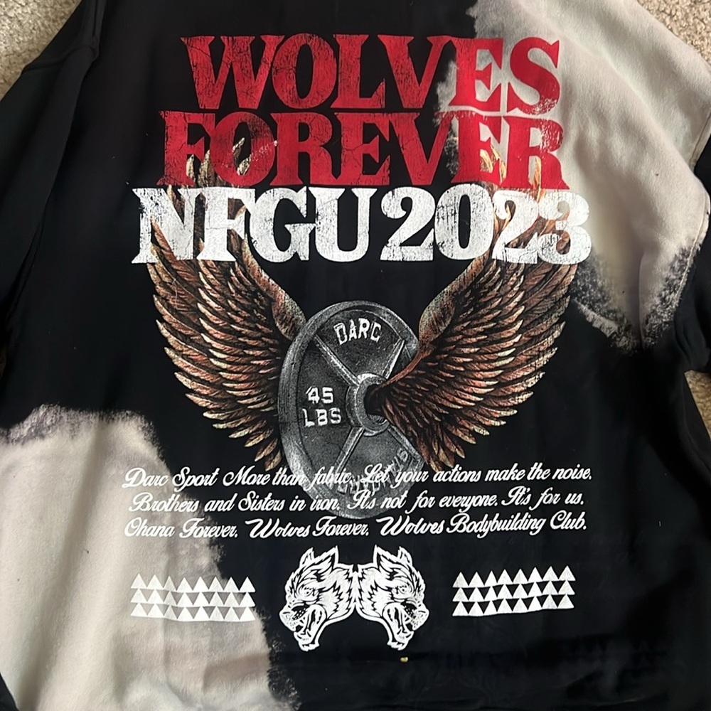 Darc Sport Black And White Wolves Forever Sweatshirt View 5